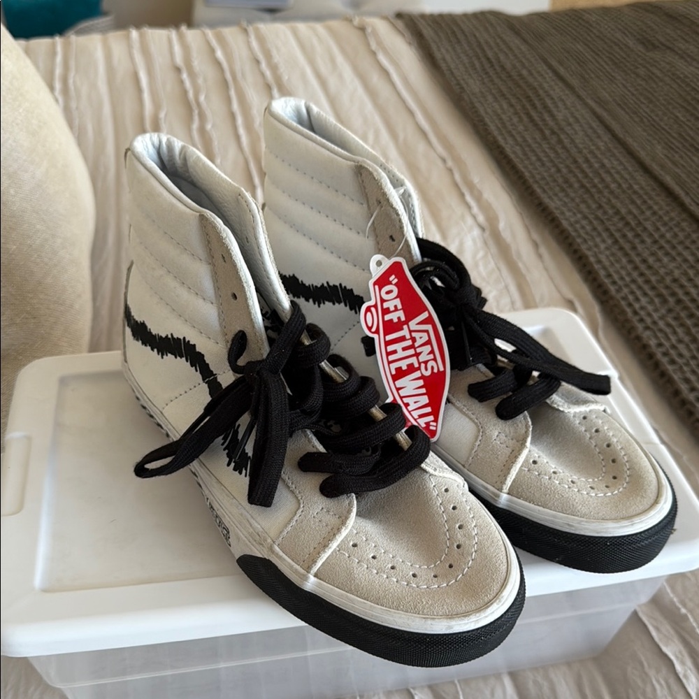 Vans High-Top Retro Sneakers in Black and White- Brand New